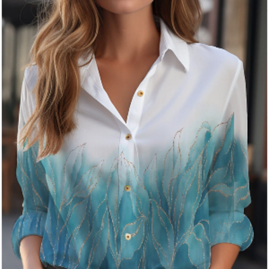 Blouse met knoopsluiting en lange mouwenvee