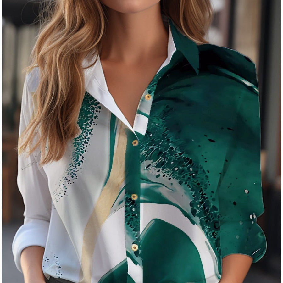 Blouse met knoopsluiting en lange mouwenve