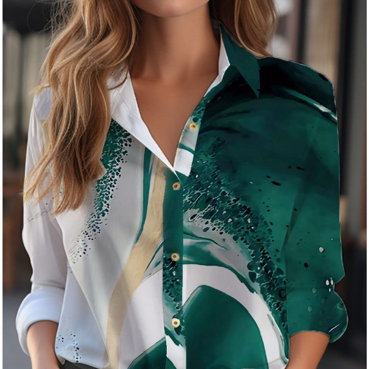 Blouse met knoopsluiting en lange mouwenve