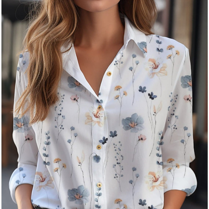 Blouse met knoopsluiting en lange mouwenvee