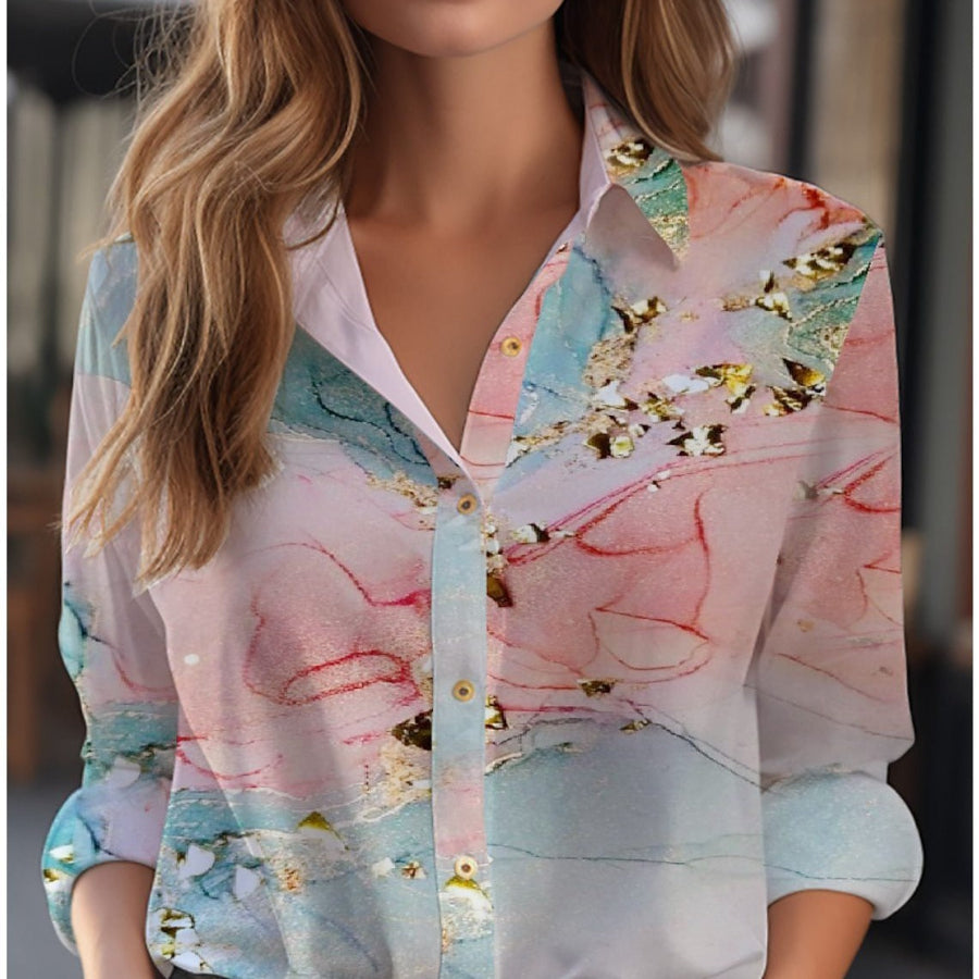 Blouse met knoopsluiting en lange mouwenvrr 