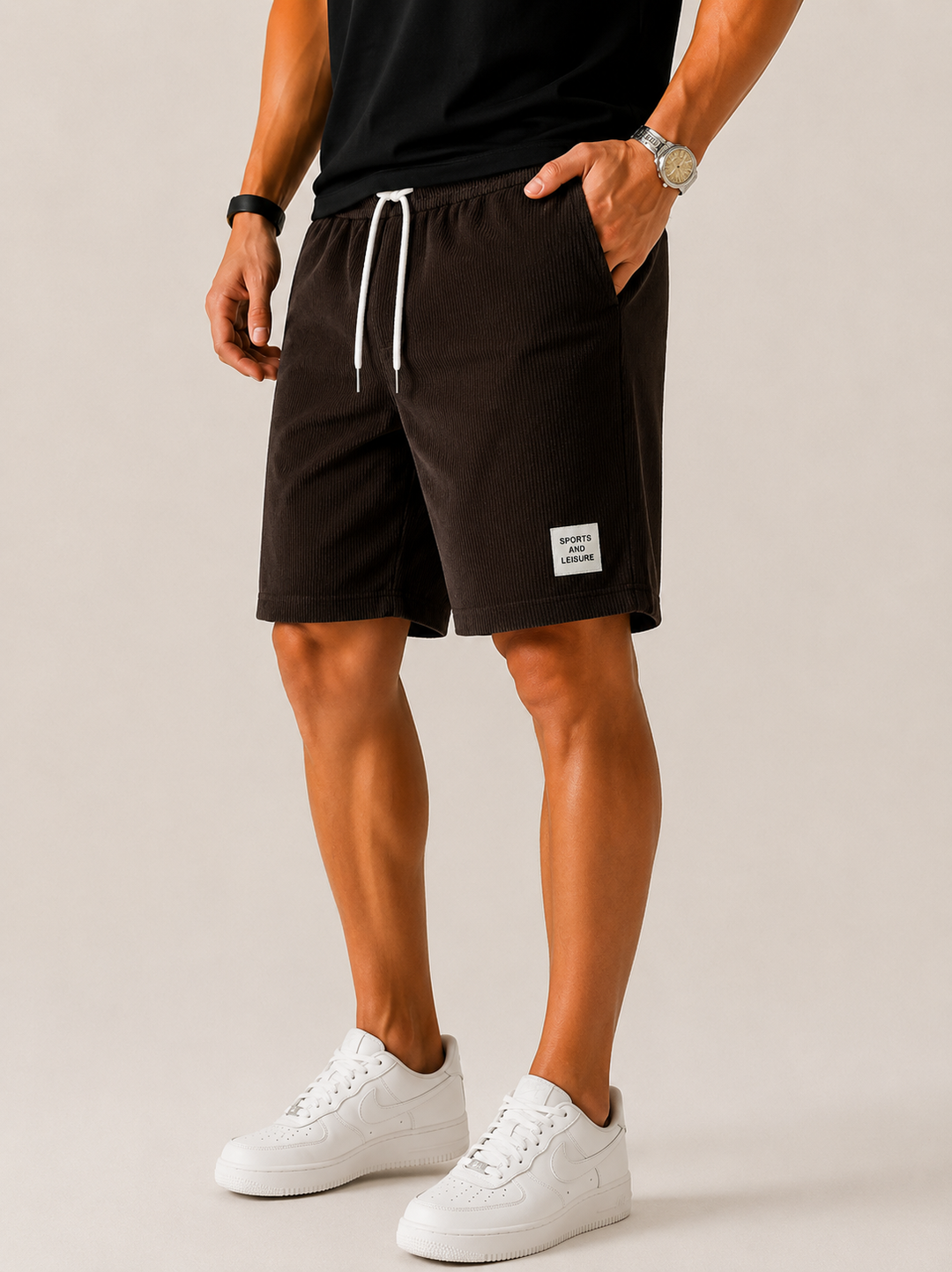 Pantaloncini Heren Geribde - Vita elastica