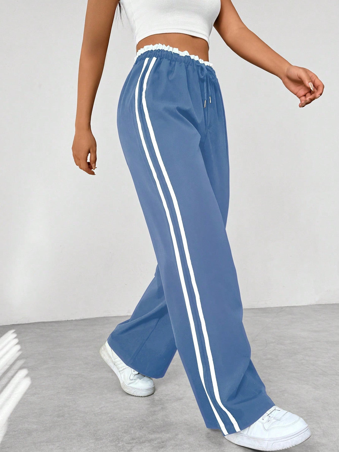 Dames Broek Wijde Pijpen met Elastische Taillecscs
