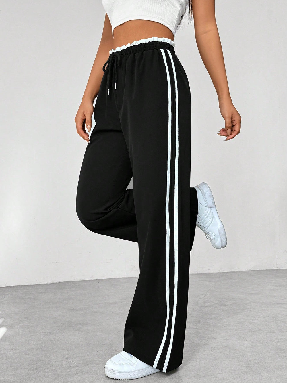Dames Broek Wijde Pijpen met Elastische Taillecscsvsdcvs