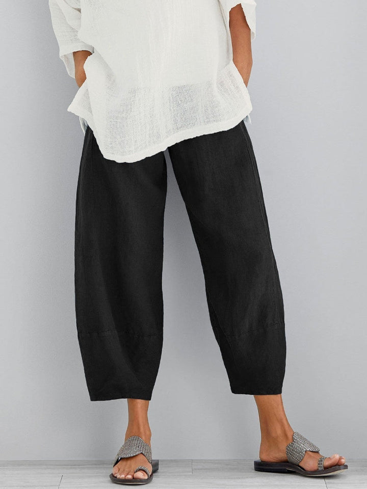 Dames Cropped Barrel Broek - Elastische Tailleband