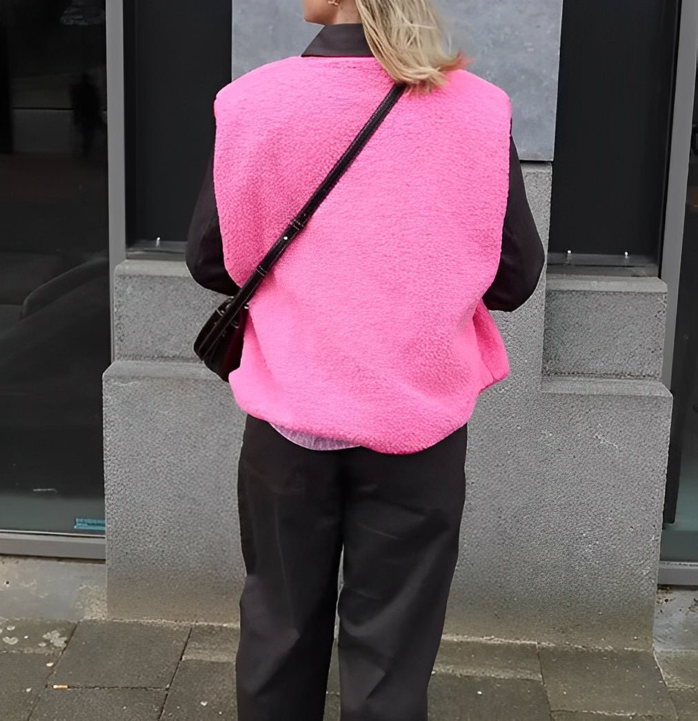 Dames Fleece Gilet - Mouwloos Gilet met Drukknopen