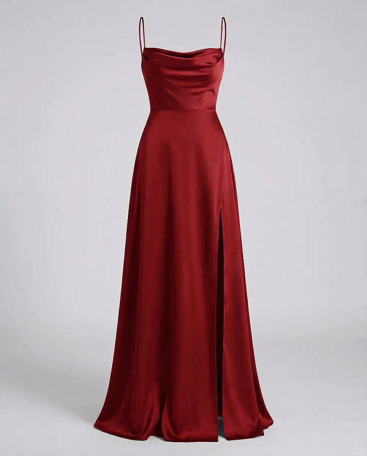 Dames Maxi Jurk - Watervalhals met Spaghettibandjes