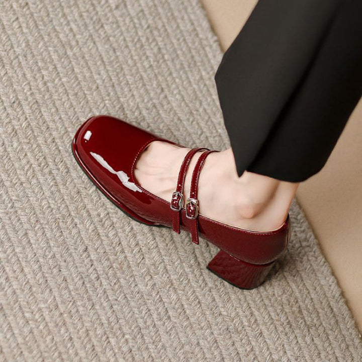 Dames Sandalen met Hak - Dubbele Bandjes en Blokhak