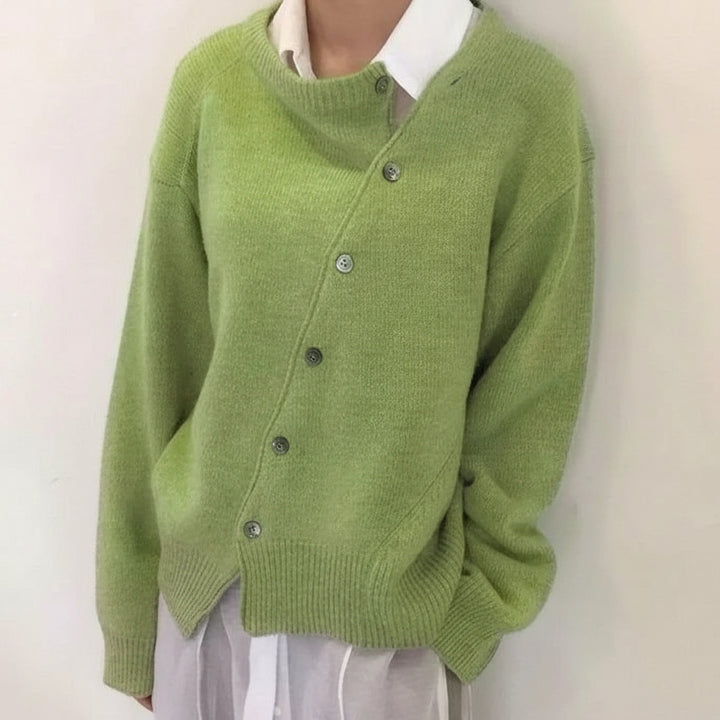 Dames Vest met Asymmetrische Knoopsluiting - Verlaagde Schouders