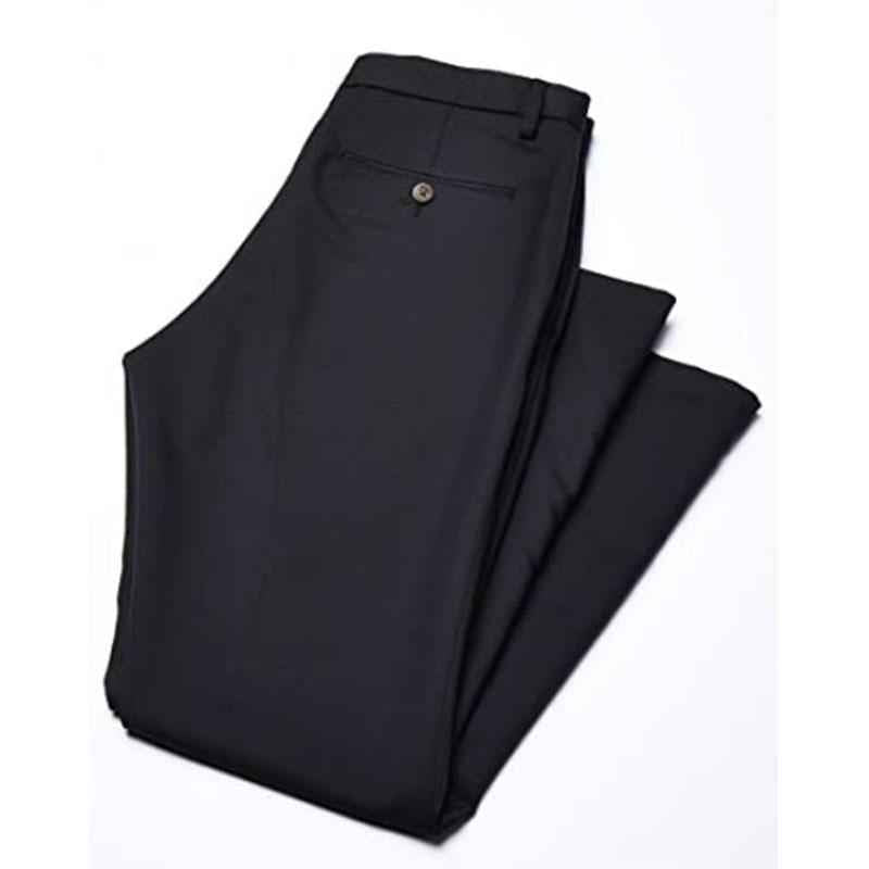 Heren Broek Rechte Pasvorm met Stretch Taille black 