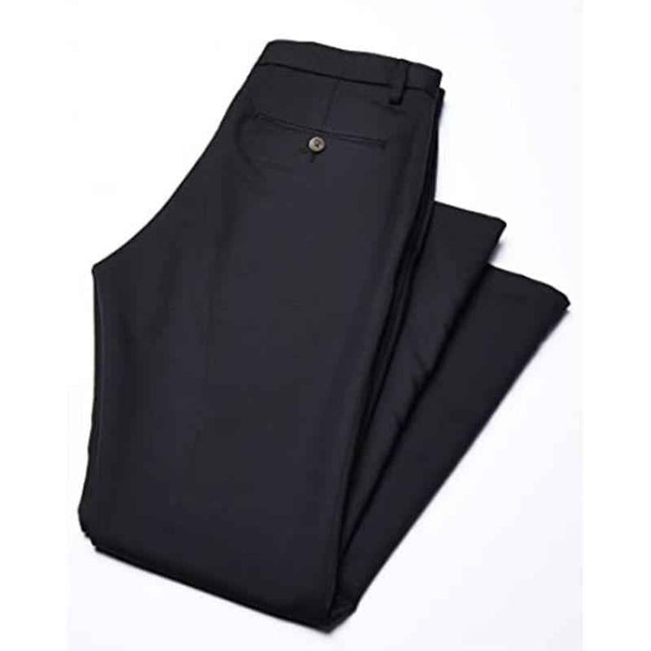 Heren Broek Rechte Pasvorm met Stretch Taille black 