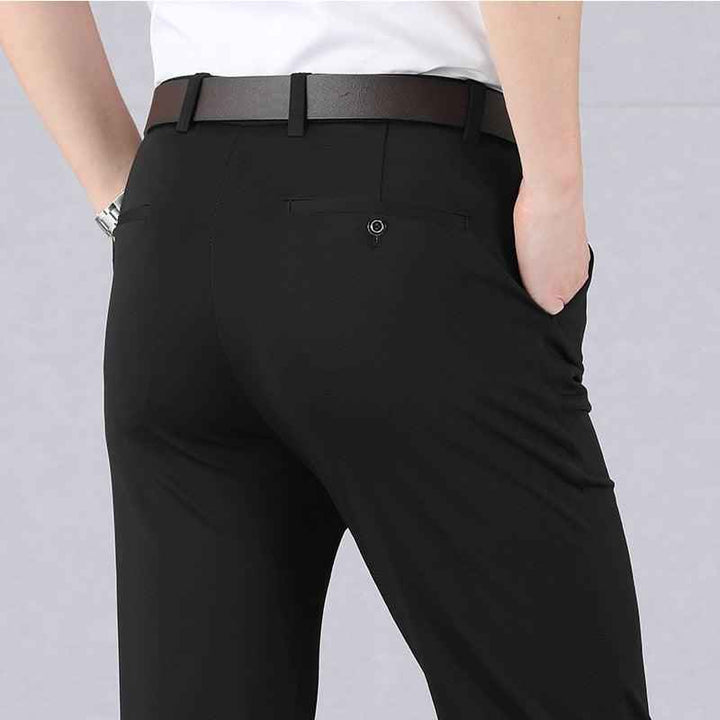 Heren Broek Rechte Pasvorm met Stretch Taille black 3