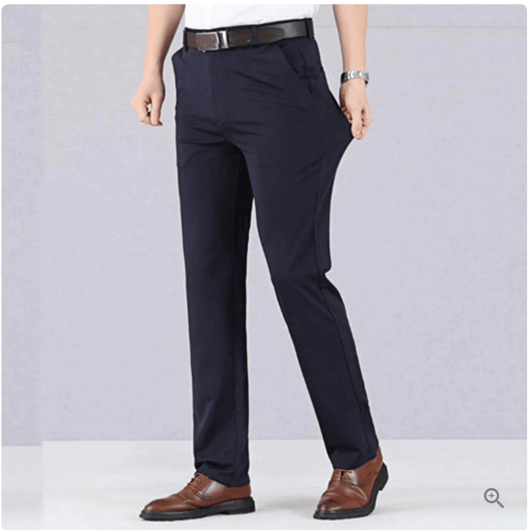 Heren Broek Rechte Pasvorm met Stretch Taille blue 