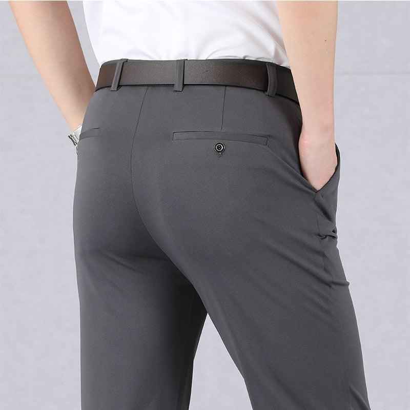 Heren Broek Rechte Pasvorm met Stretch Taille grey 5 
