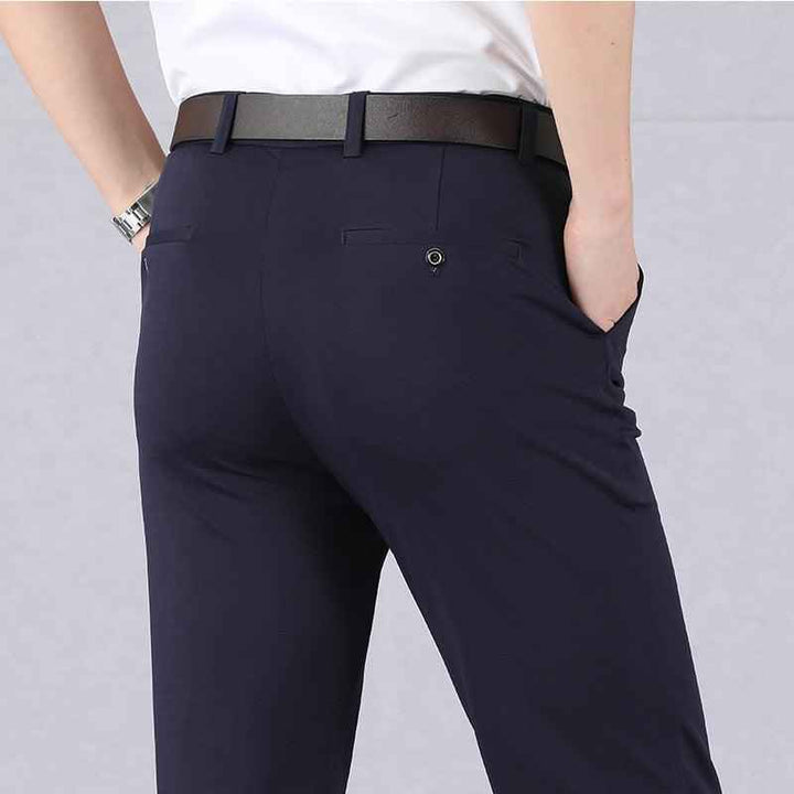Heren Broek Rechte Pasvorm met Stretch Taille blue 3