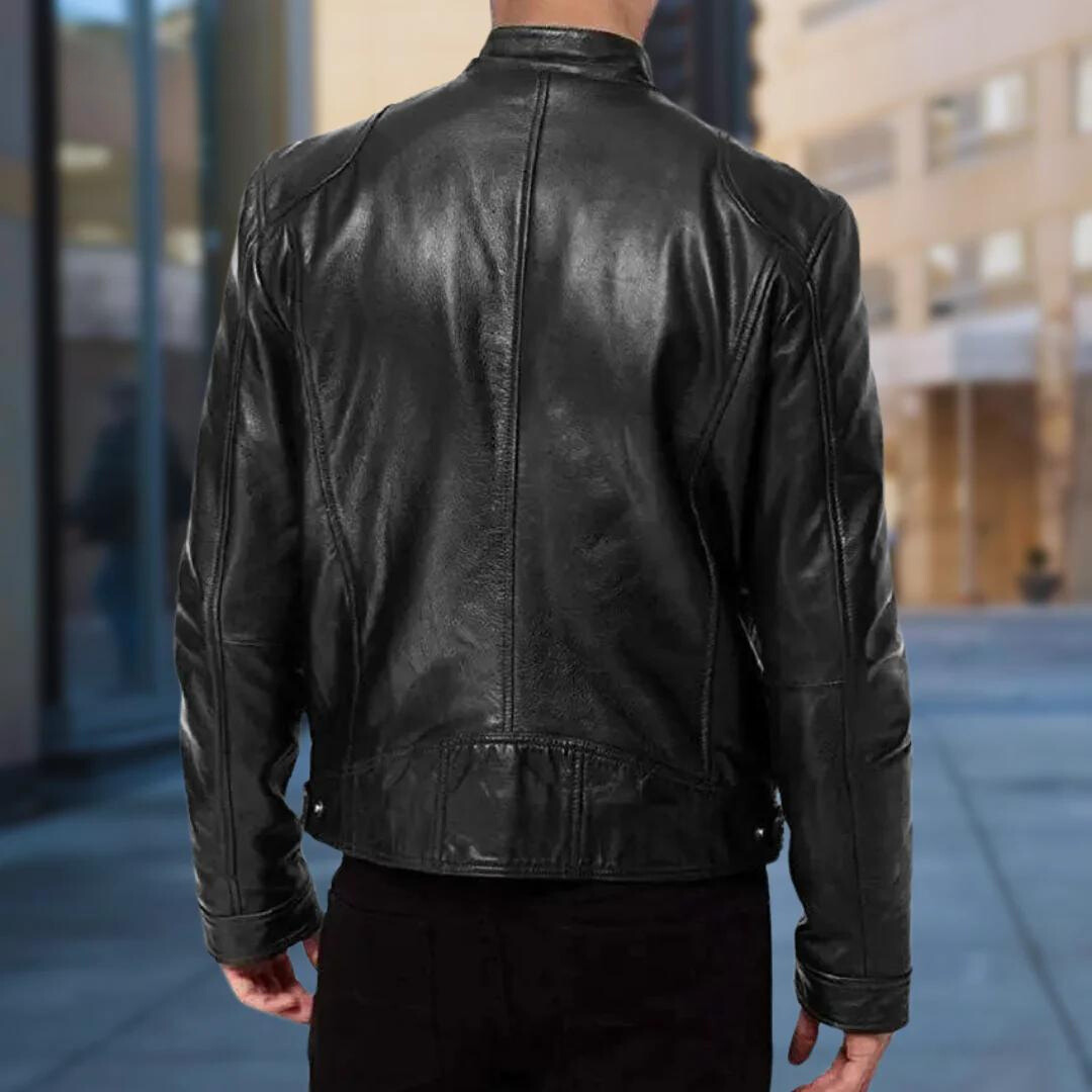 Heren Bikerjack met Opstaande Kraag - Ritssluiting aan de Voorkant