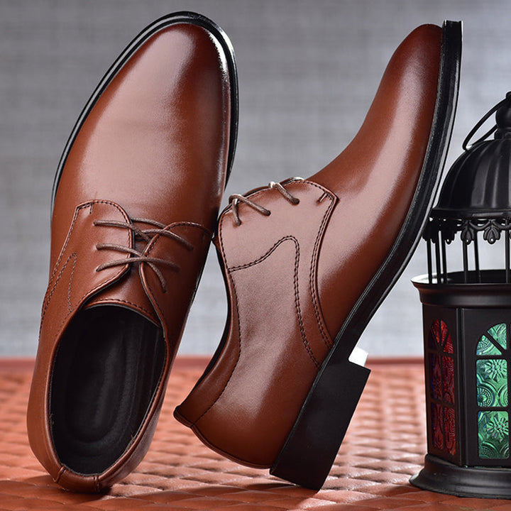 Heren Derby Schoenen met Vetersluiting - Effen Neus