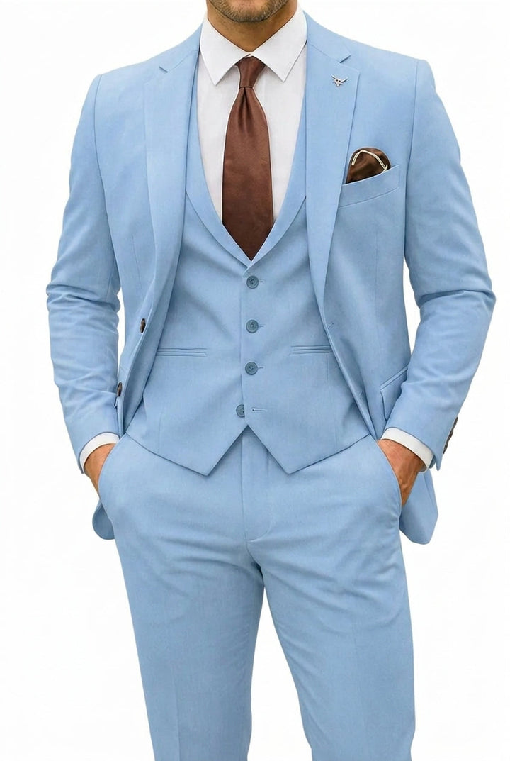 Heren Driedelig Pak - Enkelrijige Blazer, Gilet en Pantalon