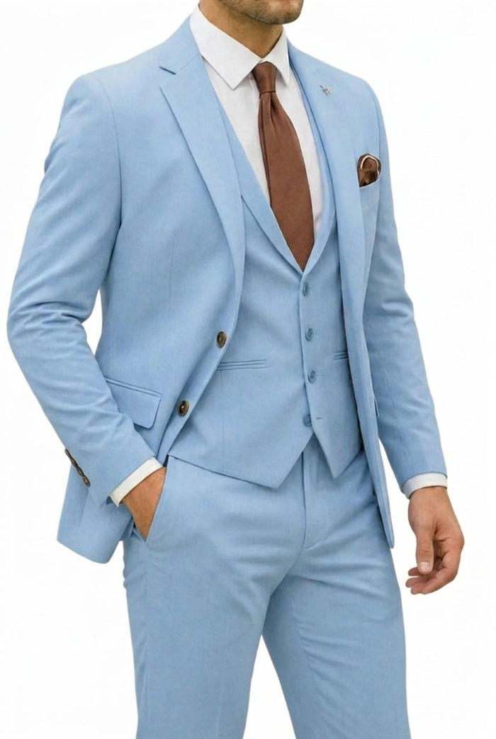 Heren Driedelig Pak - Enkelrijige Blazer, Gilet en Pantalon