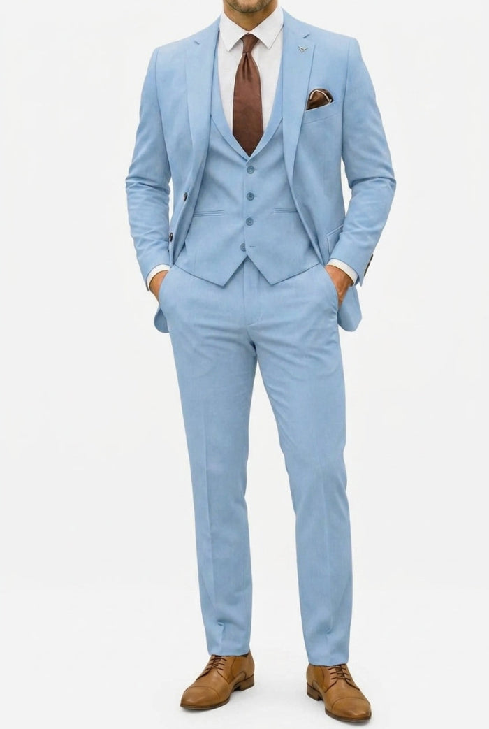 Heren Driedelig Pak - Enkelrijige Blazer, Gilet en Pantalon