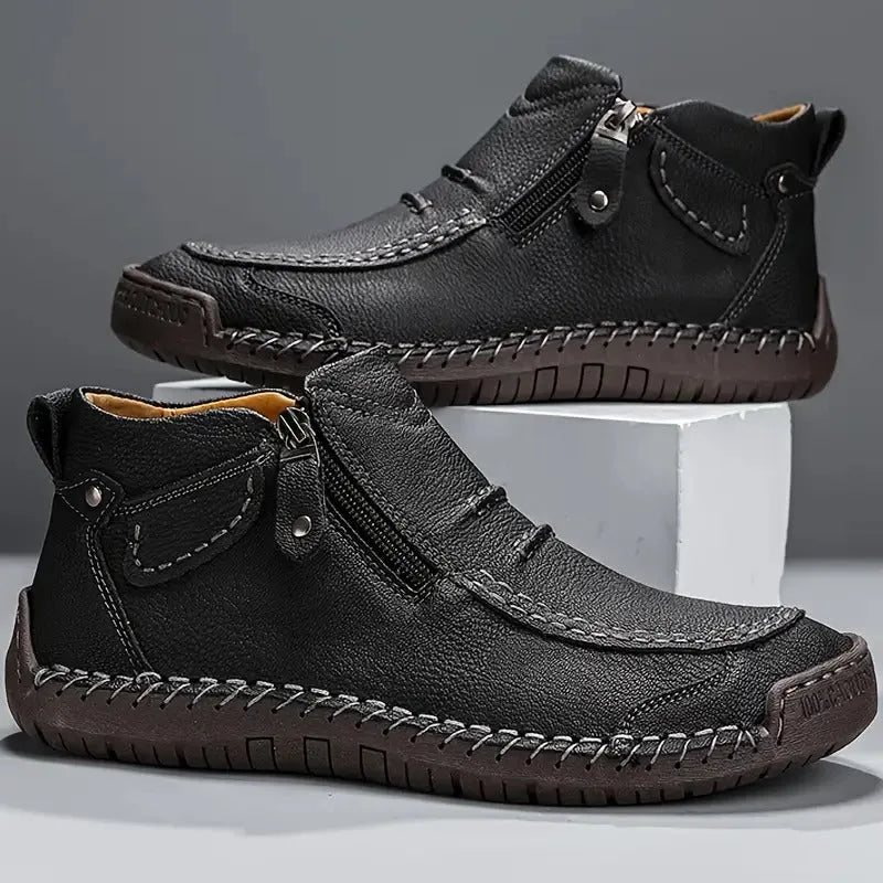 Heren Enkelschoenen - Mocassinneus met Rits aan de Zijkant