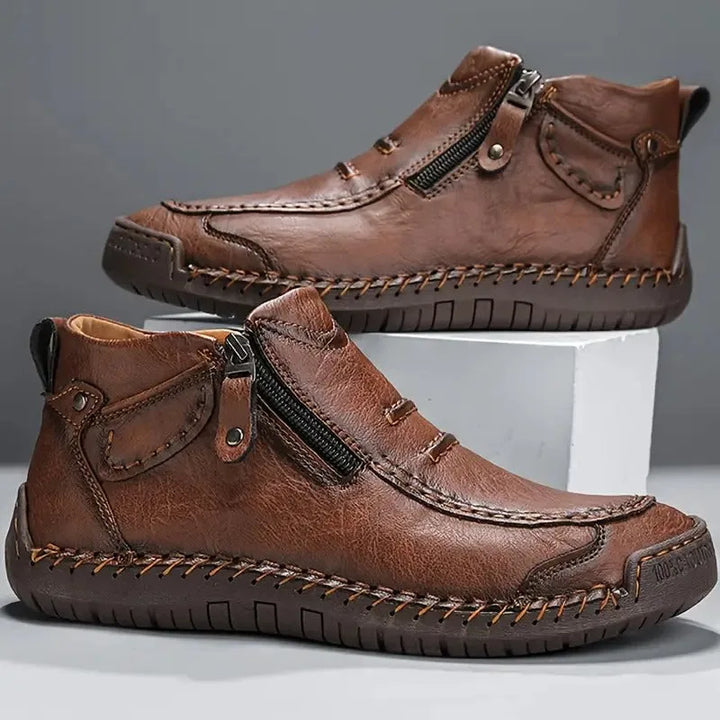 Heren Enkelschoenen - Mocassinneus met Rits aan de Zijkant