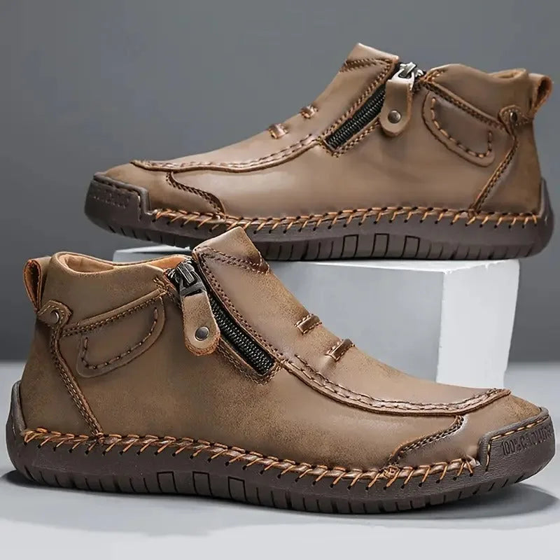 Heren Enkelschoenen - Mocassinneus met Rits aan de Zijkant