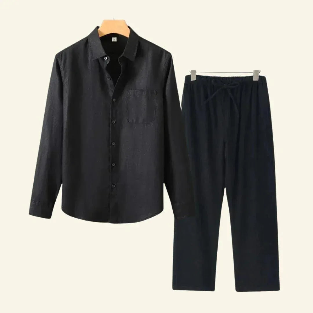 Heren Set Overhemd en Broek Casual Pasvorm  dvd 