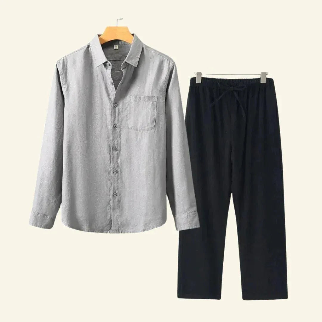 Heren Set Overhemd en Broek Casual Pasvorm s sa 