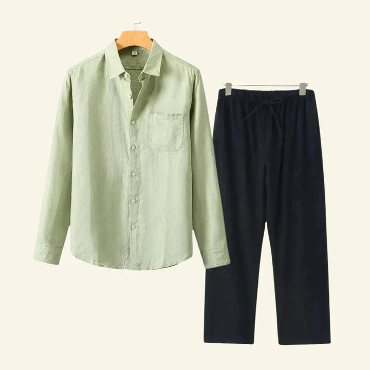 Heren Set Overhemd en Broek Casual Pasvorm scs 