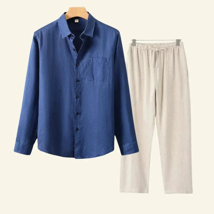 Heren Set Overhemd en Broek Casual Pasvormscvsscv