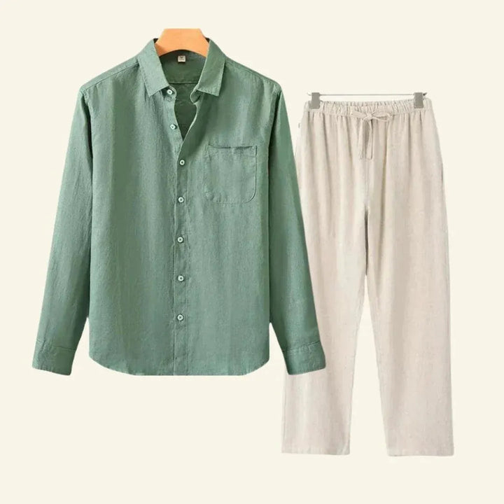 Heren Set Overhemd en Broek Casual Pasvormvd 