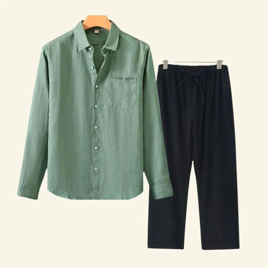 Heren Set Overhemd en Broek Casual Pasvormvsc 
