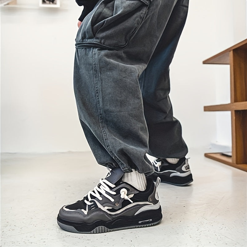 Heren Skate Sneakers - Vetersluiting met Dikke Zool