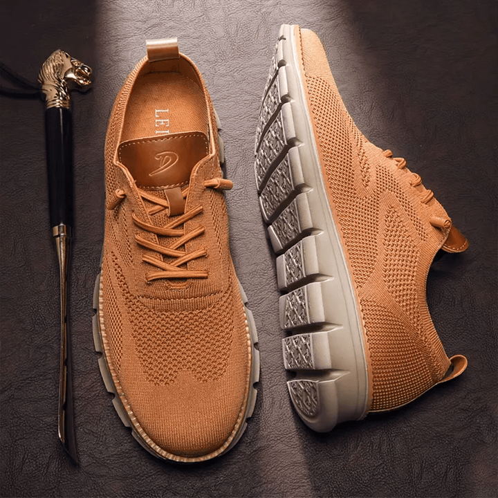 Heren Sneakers - Lage Sneakers met Vetersluiting en Gesegmenteerde Zool