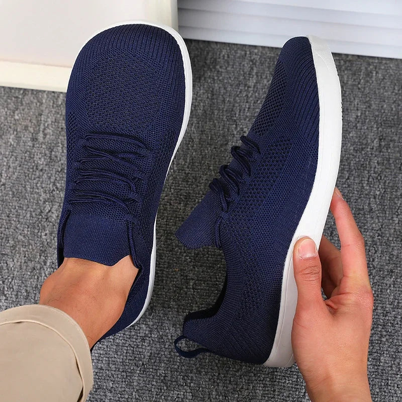 Heren Sneakers met Brede Neusruimte - Lage Sneakers met Vetersluiting