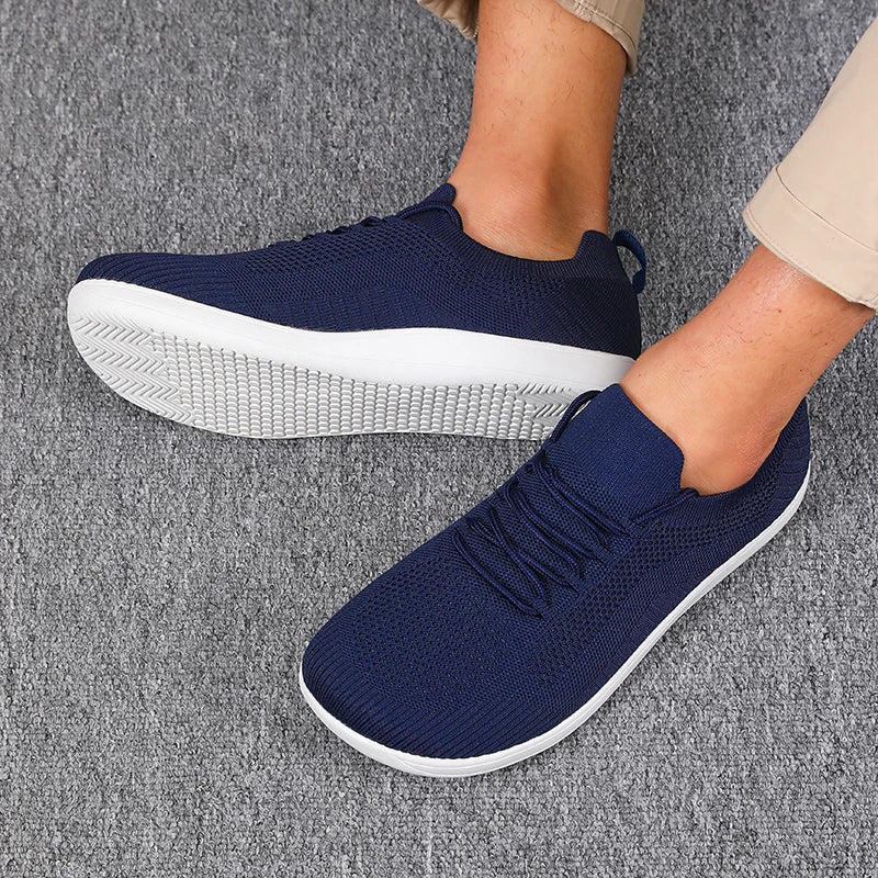 Heren Sneakers met Brede Neusruimte - Lage Sneakers met Vetersluiting