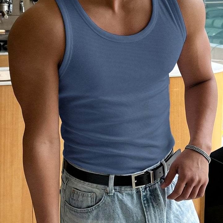 Heren Tanktop Rib Structuur met Aansluitende Pasvormbtbsvdv