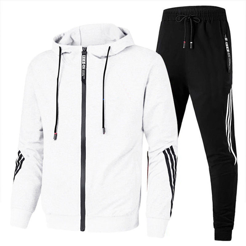 Heren Trainingspakset met Capuchon - Jas met Rits en Joggingbroek