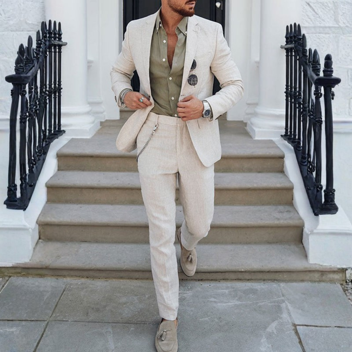 Heren Tweedelig Pak - Blazer met Revers en Pantalon
