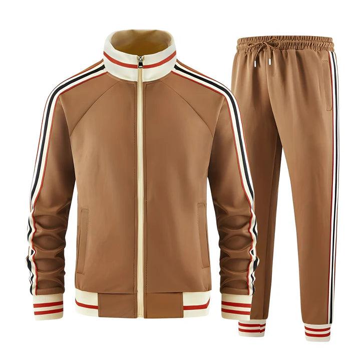 Heren Tweedelige Trainingspak Set - Trainingsjack met Ritssluiting en Joggingbroek