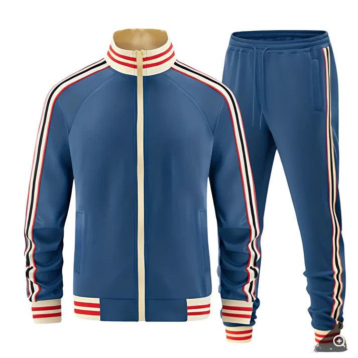 Heren Tweedelige Trainingspak Set - Trainingsjack met Ritssluiting en Joggingbroek