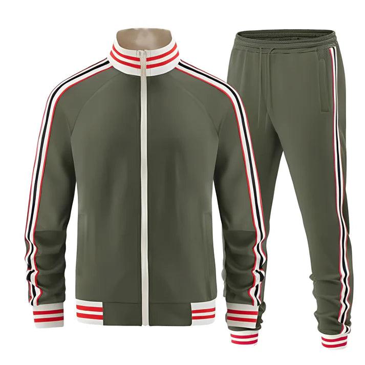 Heren Tweedelige Trainingspak Set - Trainingsjack met Ritssluiting en Joggingbroek