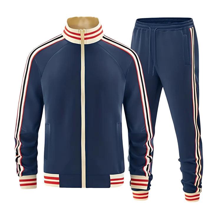 Heren Tweedelige Trainingspak Set - Trainingsjack met Ritssluiting en Joggingbroek