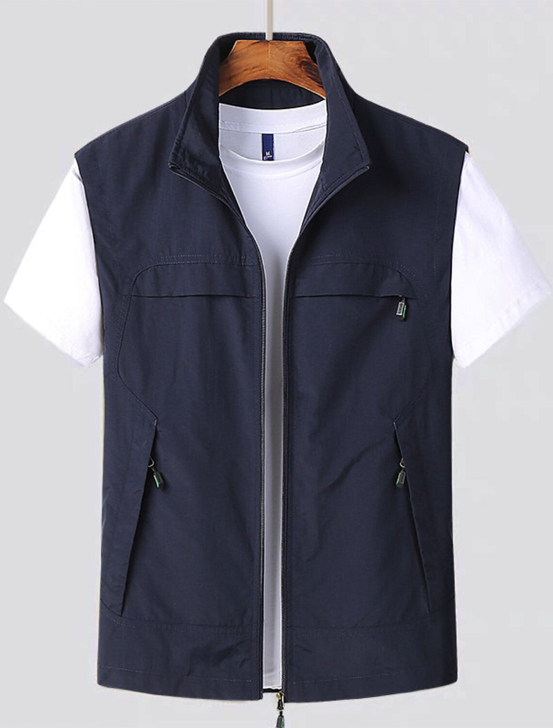 Heren Utility Gilet met Ritssluiting - Opstaande Kraag