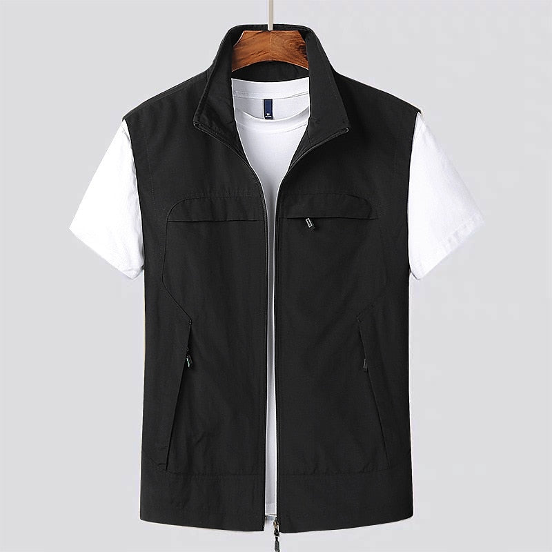 Heren Utility Gilet met Ritssluiting - Opstaande Kraag