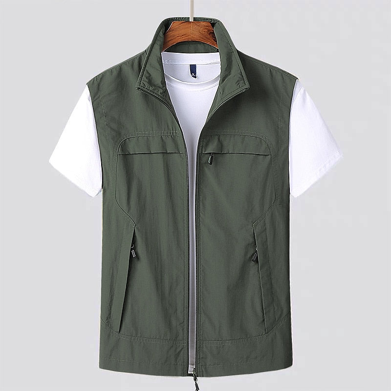 Heren Utility Gilet met Ritssluiting - Opstaande Kraag