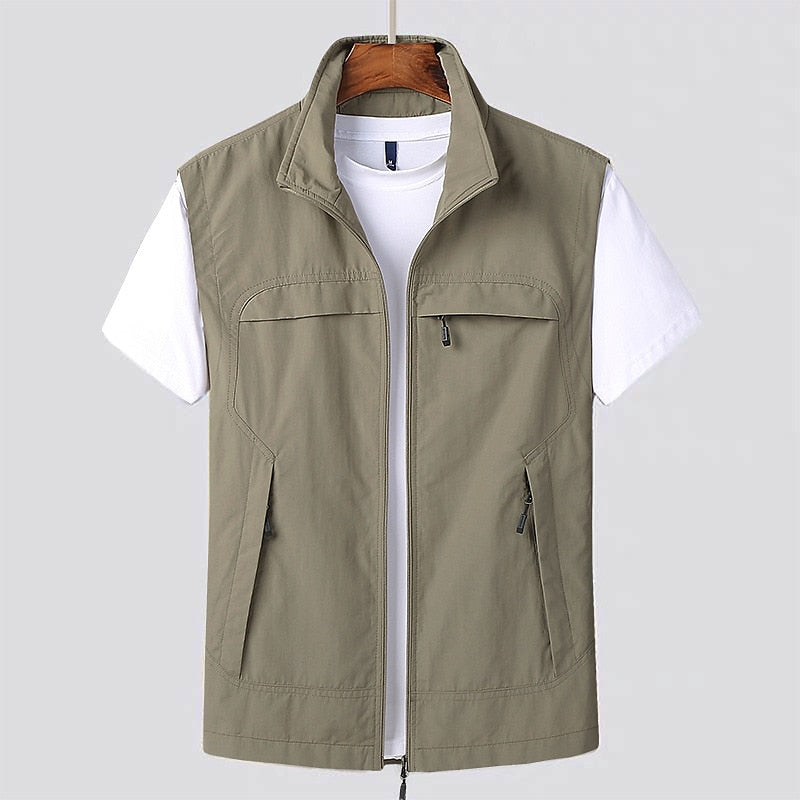 Heren Utility Gilet met Ritssluiting - Opstaande Kraag