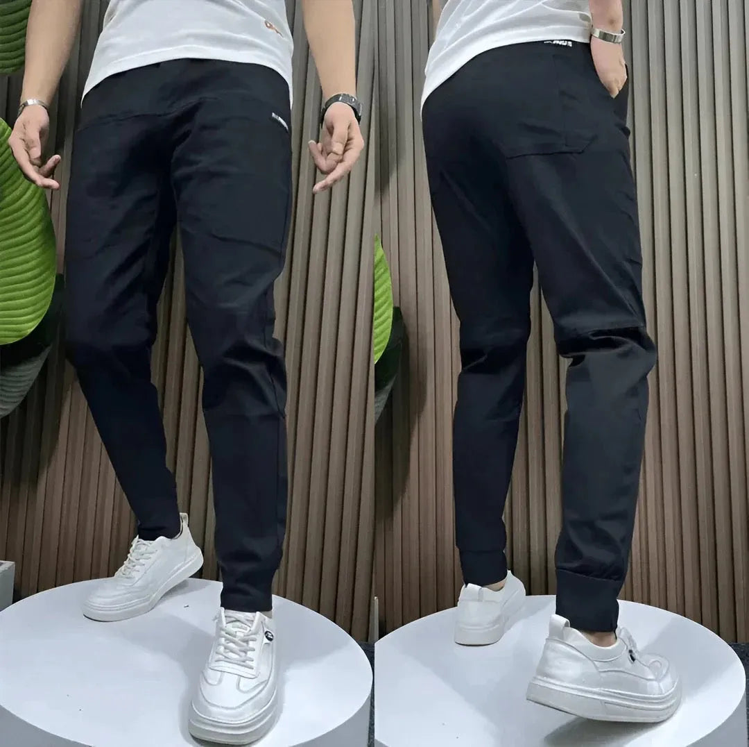 Herre slim fit cargo jogger-bukser - tapered ben med elastisk ankel