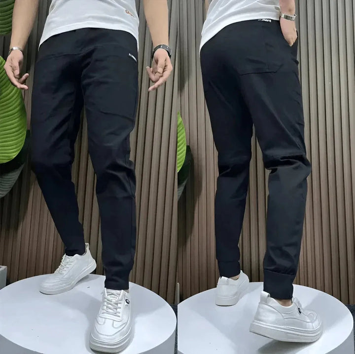 Herre slim fit cargo jogger-bukser - tapered ben med elastisk ankel